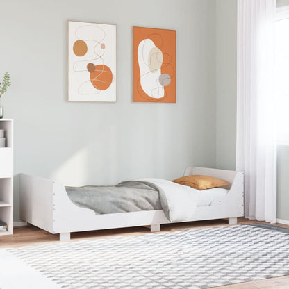 Bed Frame without Mattress White 100x200 cm Solid Wood Pine