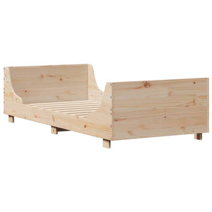 Bed Frame with Headboard 90x200 cm Solid Wood Pine