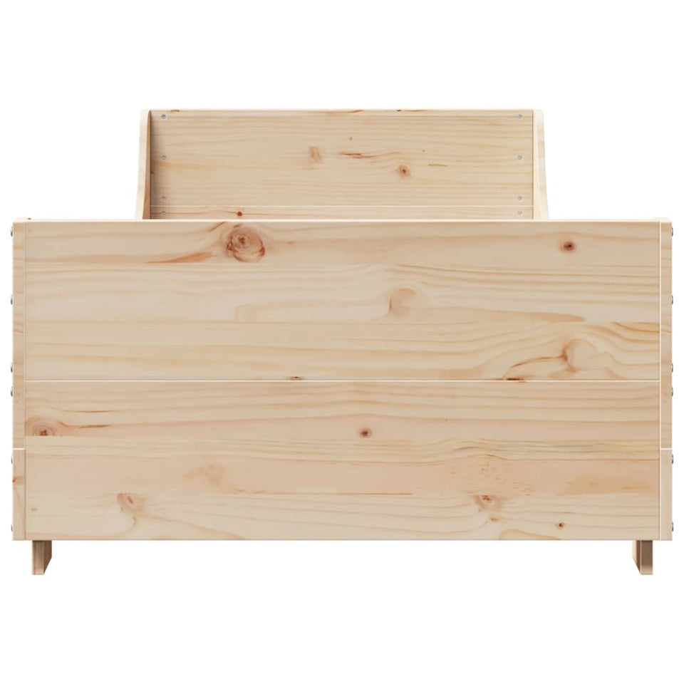 Bed Frame with Headboard 90x200 cm Solid Wood Pine