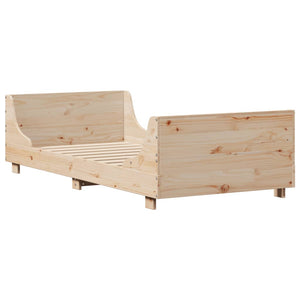 Bed Frame with Headboard 90x200 cm Solid Wood Pine