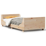 Bed Frame with Headboard 90x200 cm Solid Wood Pine