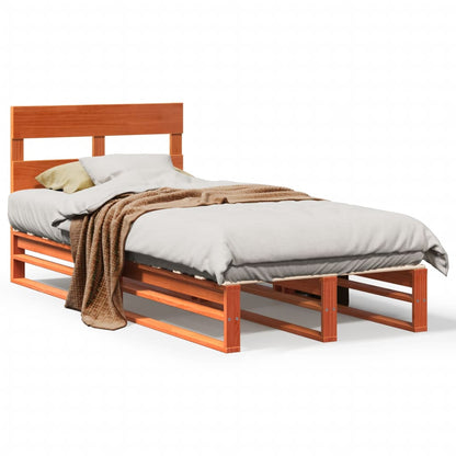 Bed Frame without Mattress Wax Brown 100x200 cm Solid Wood Pine