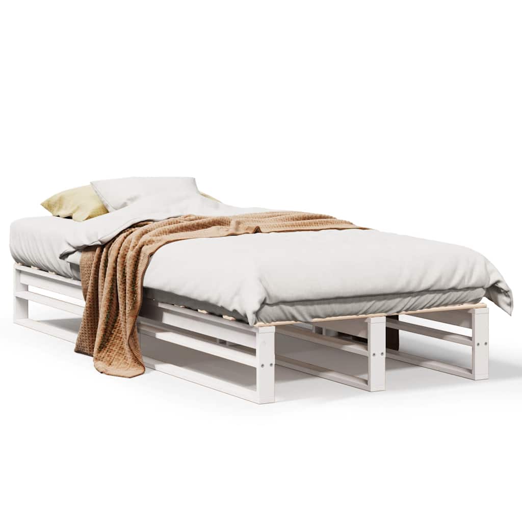 Bed Frame without Mattress White 90x200 cm Solid Wood Pine