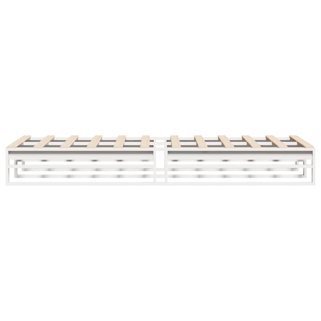 Bed Frame without Mattress White 90x200 cm Solid Wood Pine