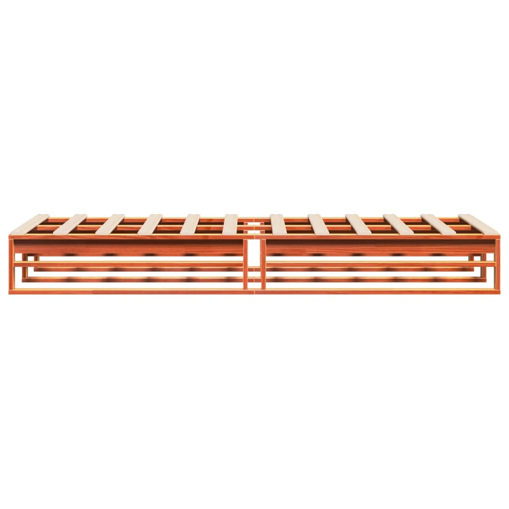 Bed Frame without Mattress Wax Brown 90x200 cm Solid Wood Pine