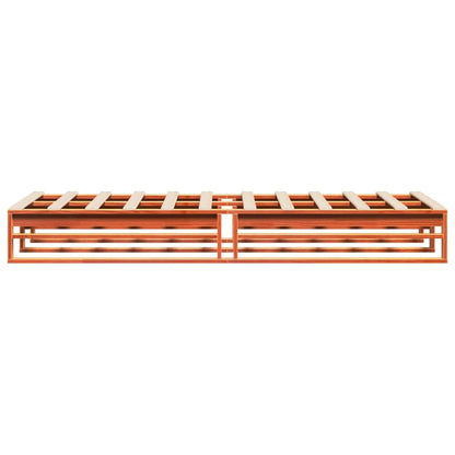 Bed Frame without Mattress Wax Brown 90x200 cm Solid Wood Pine