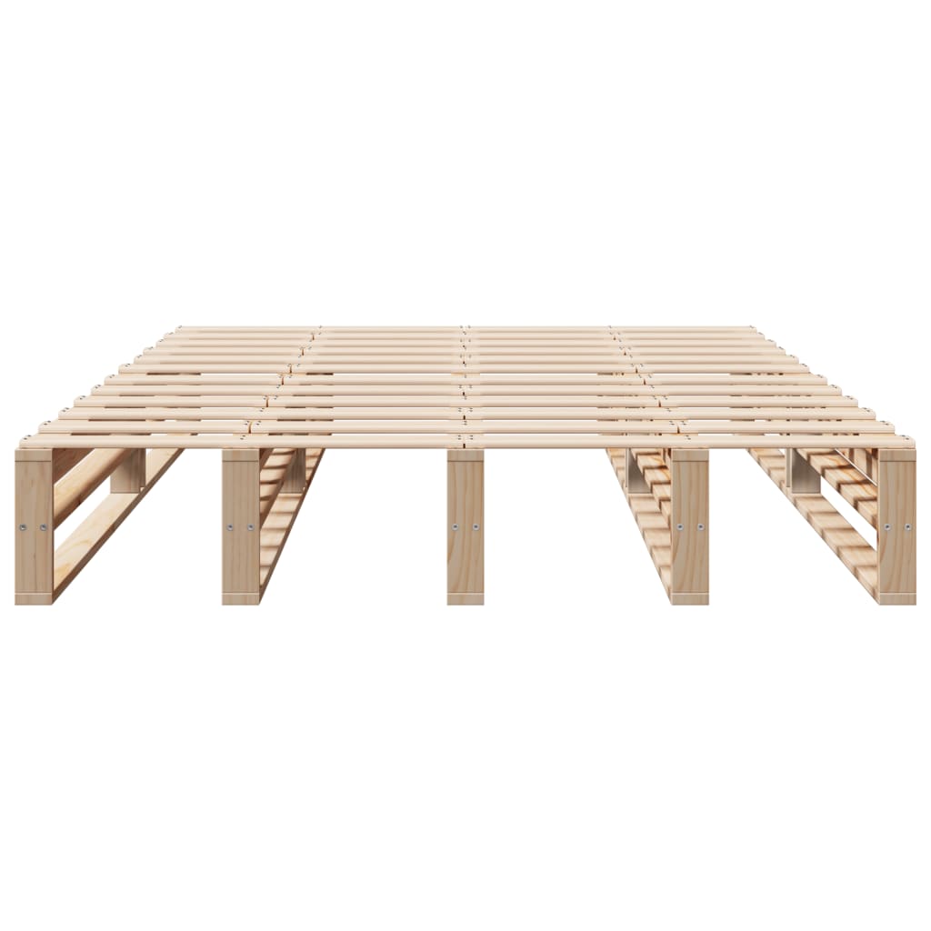 Bed Frame without Mattress 150x200 cm King Size Solid Wood Pine