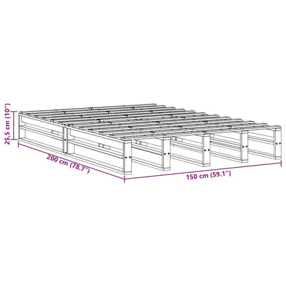 Bed Frame without Mattress 150x200 cm King Size Solid Wood Pine
