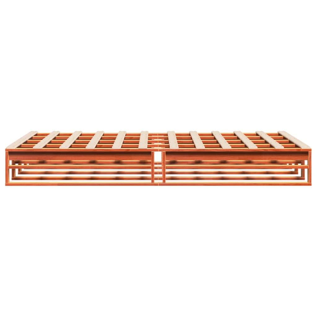 Bed Frame without Mattress Wax Brown 150x200 cm King Size Solid Wood Pine