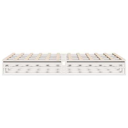 Bed Frame without Mattress White 160x200 cm Solid Wood Pine