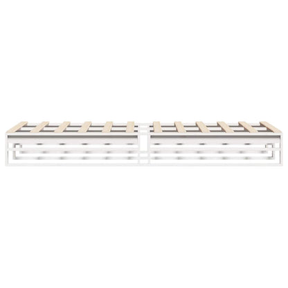 Bed Frame without Mattress White 75x190 cm Small Single Solid Wood Pine