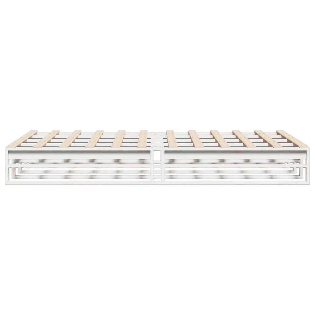 Bed Frame without Mattress White 140x190 cm Solid Wood Pine