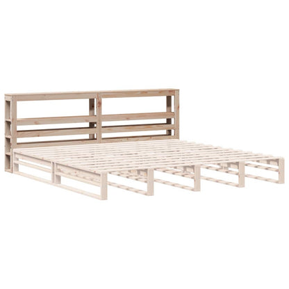 Headboard with Shelves 180 cm Solid Wood Pine