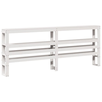 Headboard with Shelves White 180 cm Solid Wood Pine