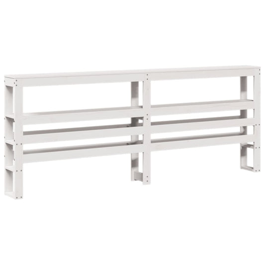 Headboard with Shelves White 180 cm Solid Wood Pine