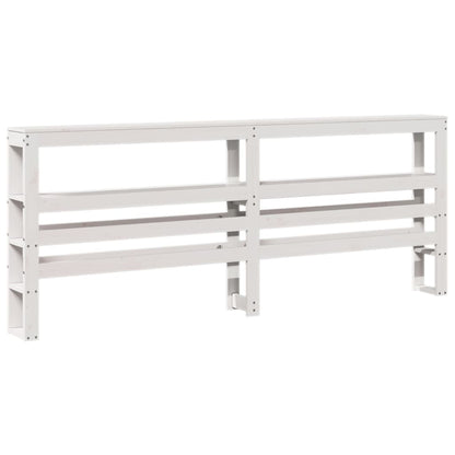 Headboard with Shelves White 180 cm Solid Wood Pine