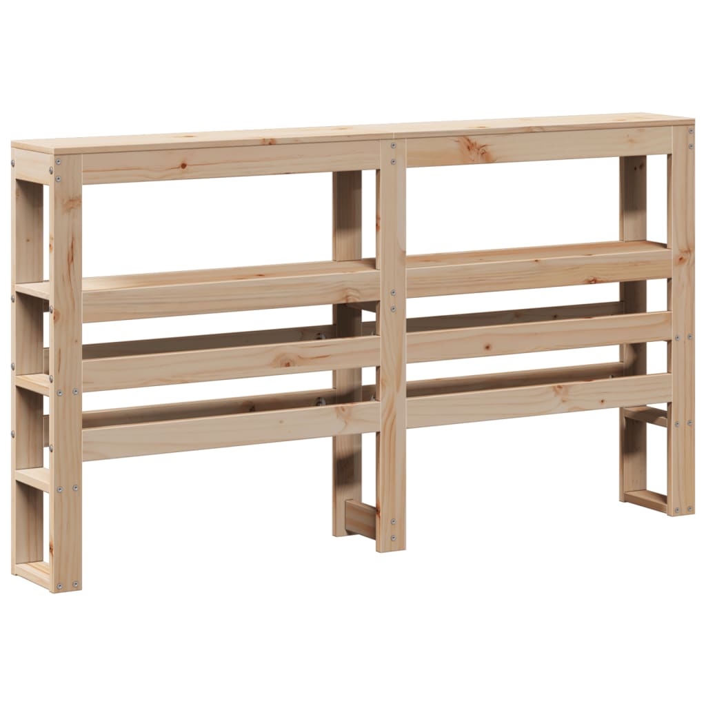 Headboard with Shelves 160 cm Solid Wood Pine