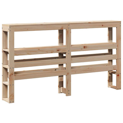 Headboard with Shelves 150 cm Solid Wood Pine