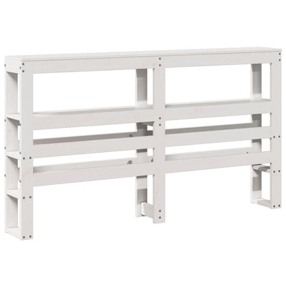 Headboard with Shelves White 150 cm Solid Wood Pine