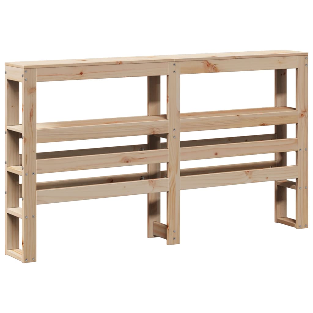 Headboard with Shelves 140 cm Solid Wood Pine