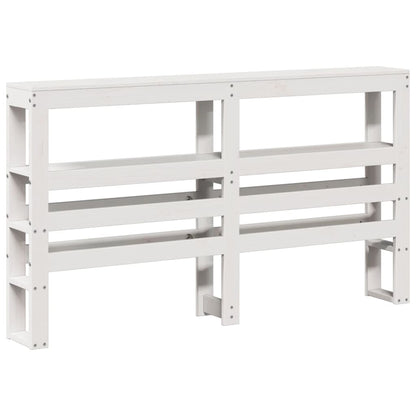 Headboard with Shelves White 140 cm Solid Wood Pine