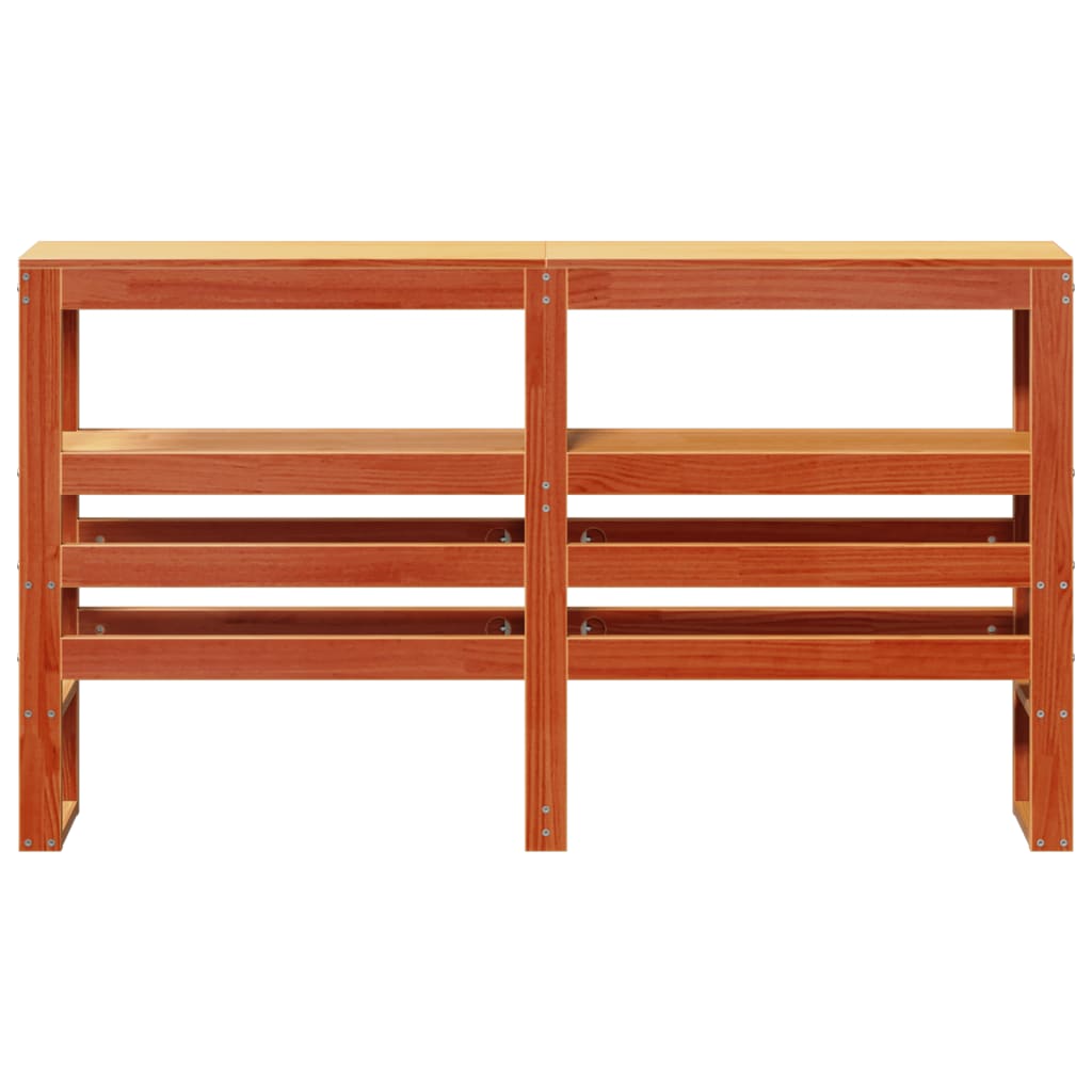 Headboard with Shelves Wax Brown 135 cm Solid Wood Pine