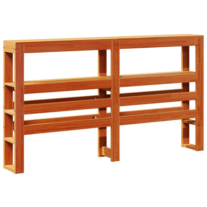 Headboard with Shelves Wax Brown 135 cm Solid Wood Pine