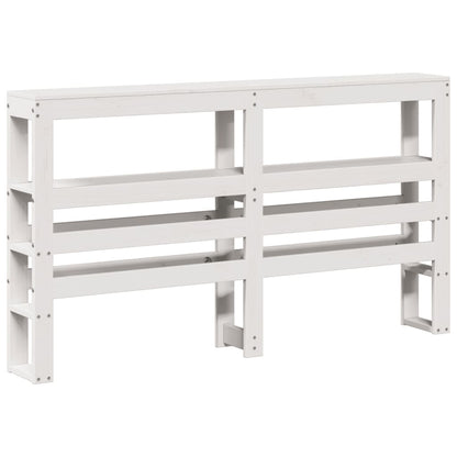 Headboard with Shelves White 120 cm Solid Wood Pine