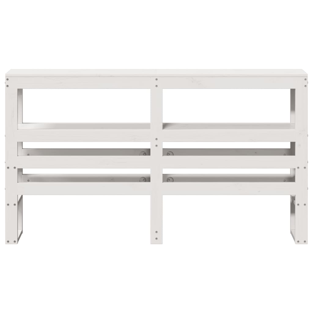 Headboard with Shelves White 120 cm Solid Wood Pine