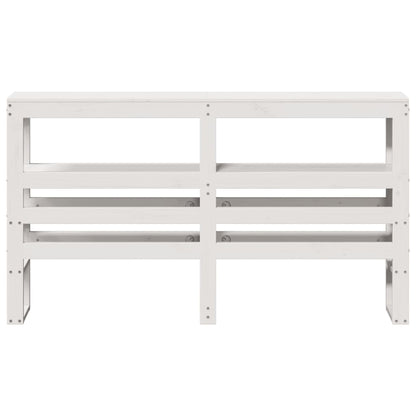 Headboard with Shelves White 120 cm Solid Wood Pine