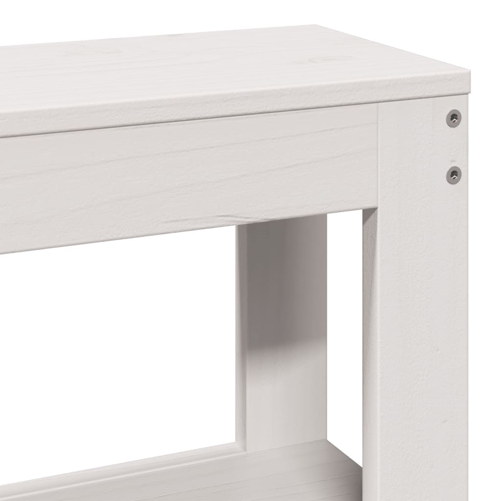 Headboard with Shelves White 120 cm Solid Wood Pine