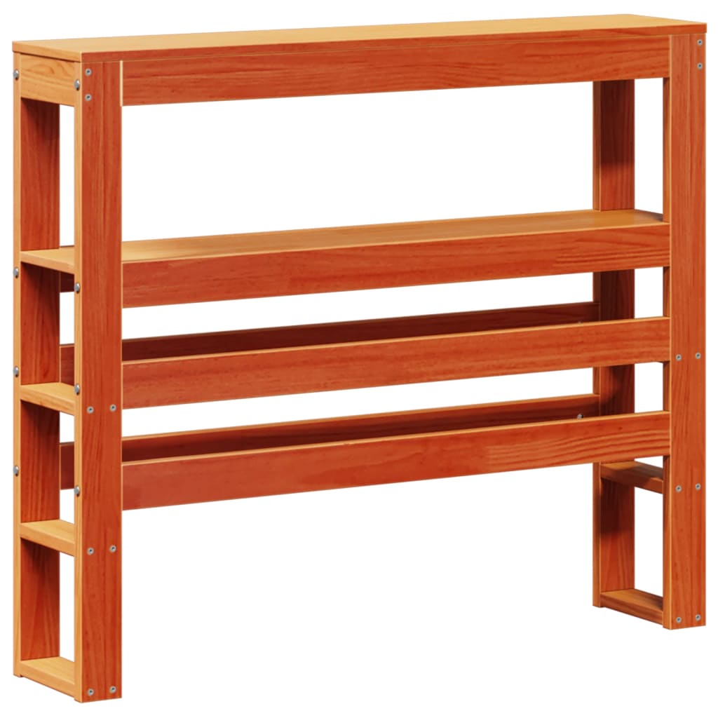 Headboard with Shelves Wax Brown 100 cm Solid Wood Pine