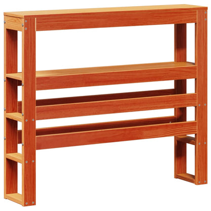 Headboard with Shelves Wax Brown 100 cm Solid Wood Pine