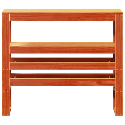 Headboard with Shelves Wax Brown 100 cm Solid Wood Pine
