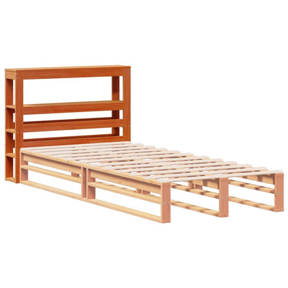 Headboard with Shelves Wax Brown 100 cm Solid Wood Pine