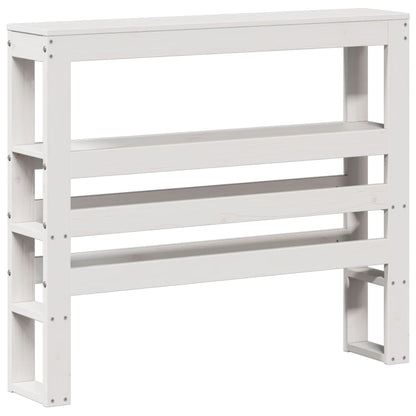 Headboard with Shelves White 90 cm Solid Wood Pine
