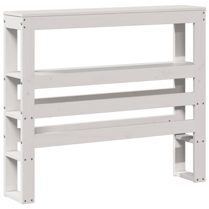 Headboard with Shelves White 75 cm Solid Wood Pine