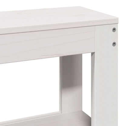 Headboard with Shelves White 75 cm Solid Wood Pine