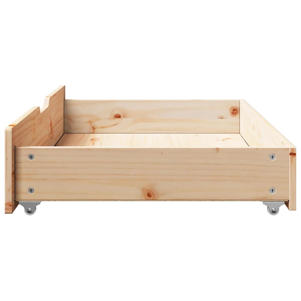 Under-Bed Drawers with Wheels 2 pcs 90x55x17 cm Solid Wood Pine