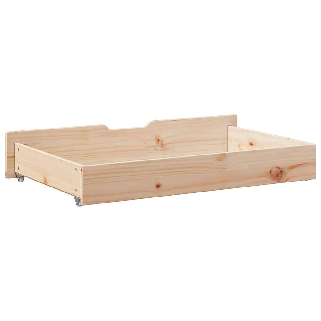 Under-Bed Drawers with Wheels 2 pcs 90x55x17 cm Solid Wood Pine