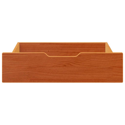 Under-Bed Drawers 2 pcs Wax Brown 65x55x17 cm Solid Wood Pine