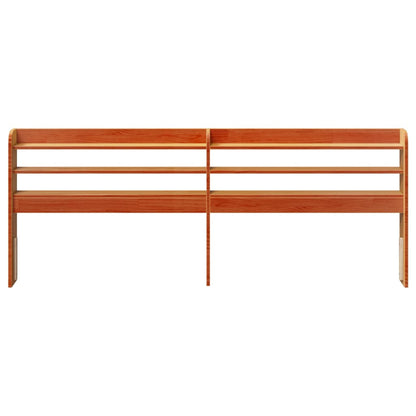 Headboard with Shelves Wax Brown 180 cm Solid Wood Pine
