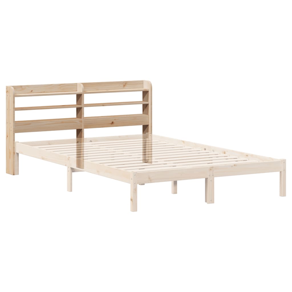 Headboard with Shelves 160 cm Solid Wood Pine