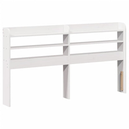 Headboard with Shelves White 160 cm Solid Wood Pine
