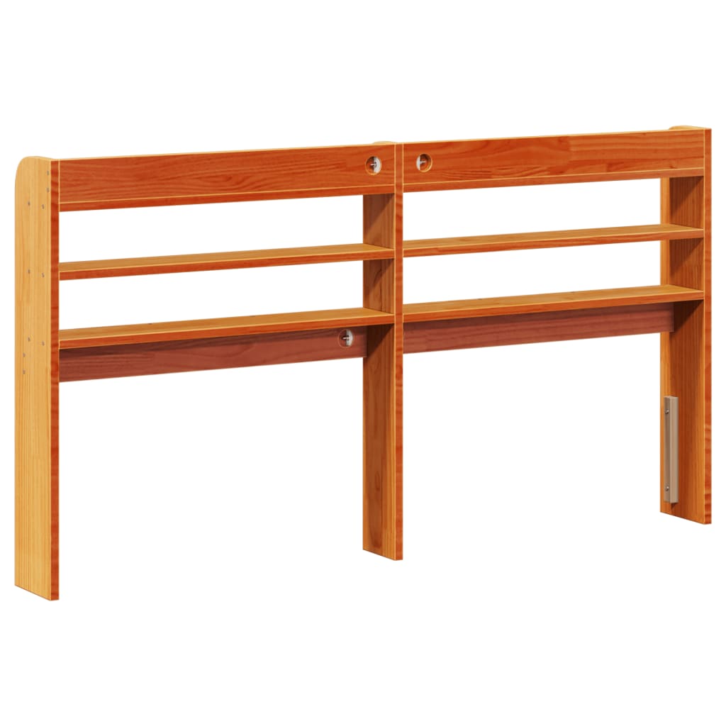 Headboard with Shelves Wax Brown 160 cm Solid Wood Pine