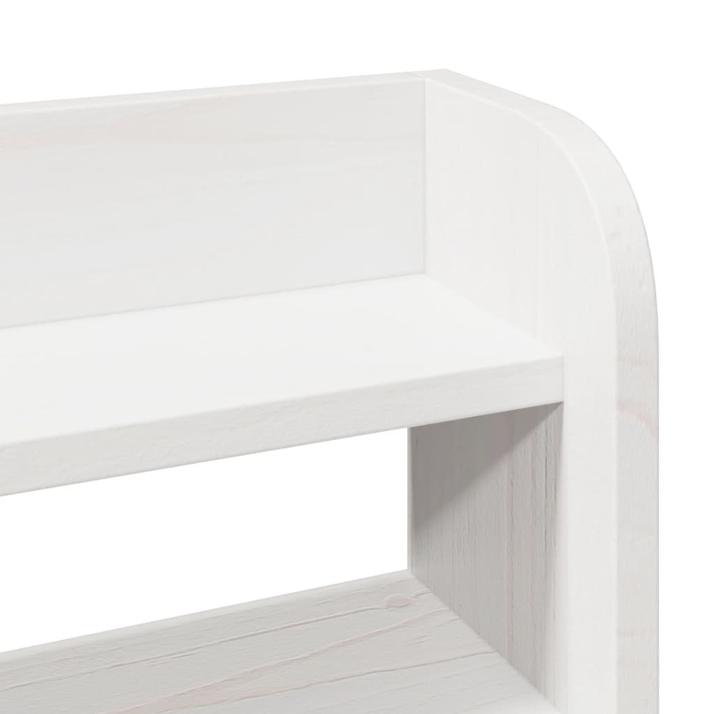 Headboard with Shelves White 150 cm Solid Wood Pine