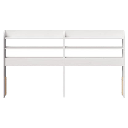 Headboard with Shelves White 140 cm Solid Wood Pine