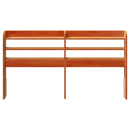 Headboard with Shelves Wax Brown 135 cm Solid Wood Pine
