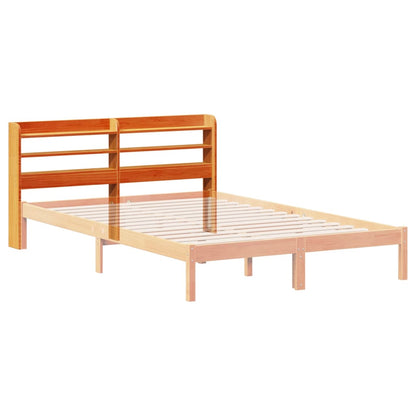 Headboard with Shelves Wax Brown 135 cm Solid Wood Pine