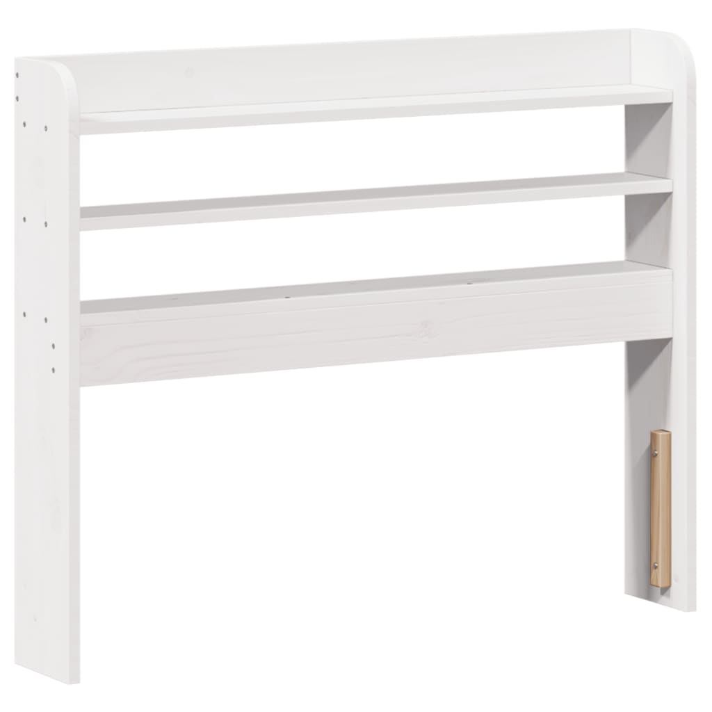 Headboard with Shelves White 100 cm Solid Wood Pine